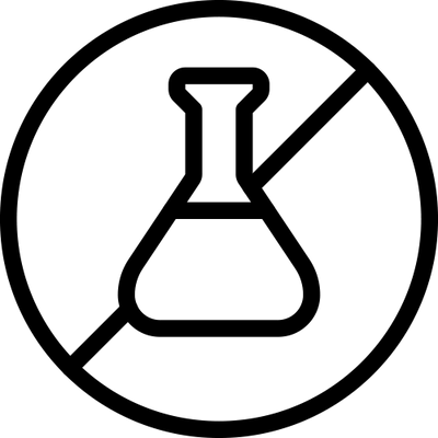 Prohibition symbol with a beaker inside a circle